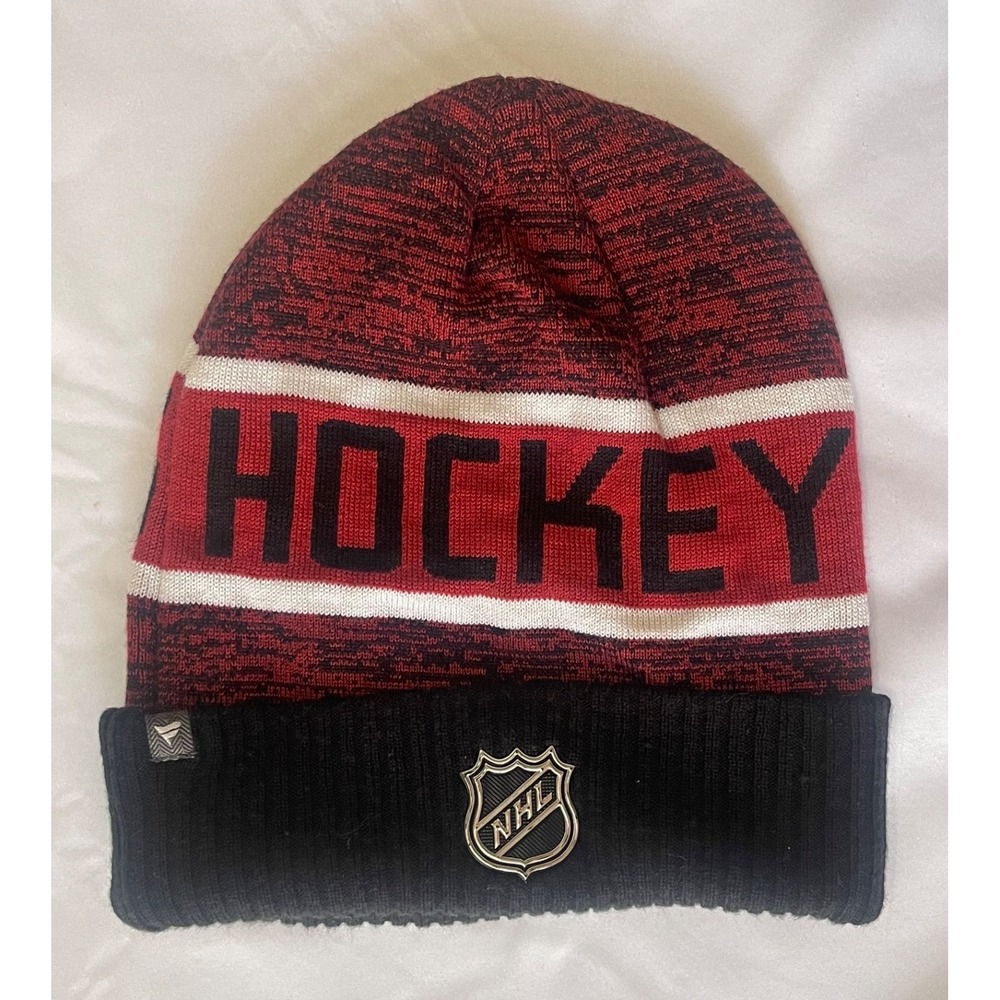 Arizonia Coyote Fanatics Pro NHL Cuffed Beanie Red Black White Knit Hat Adult OS